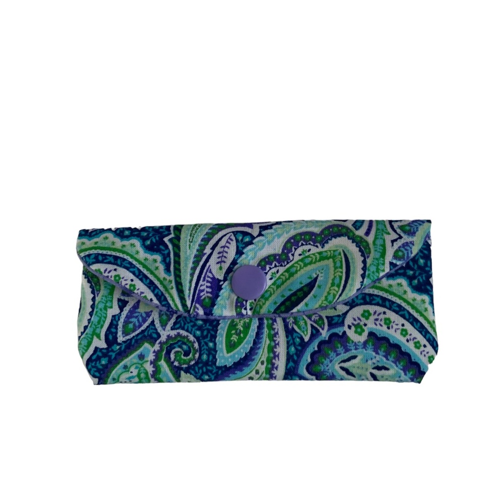 HAND CRAFTED Fabric Lipstick Cozy  Purse Colorful Paisley Pocket Accessory - Picture 3 of 5
